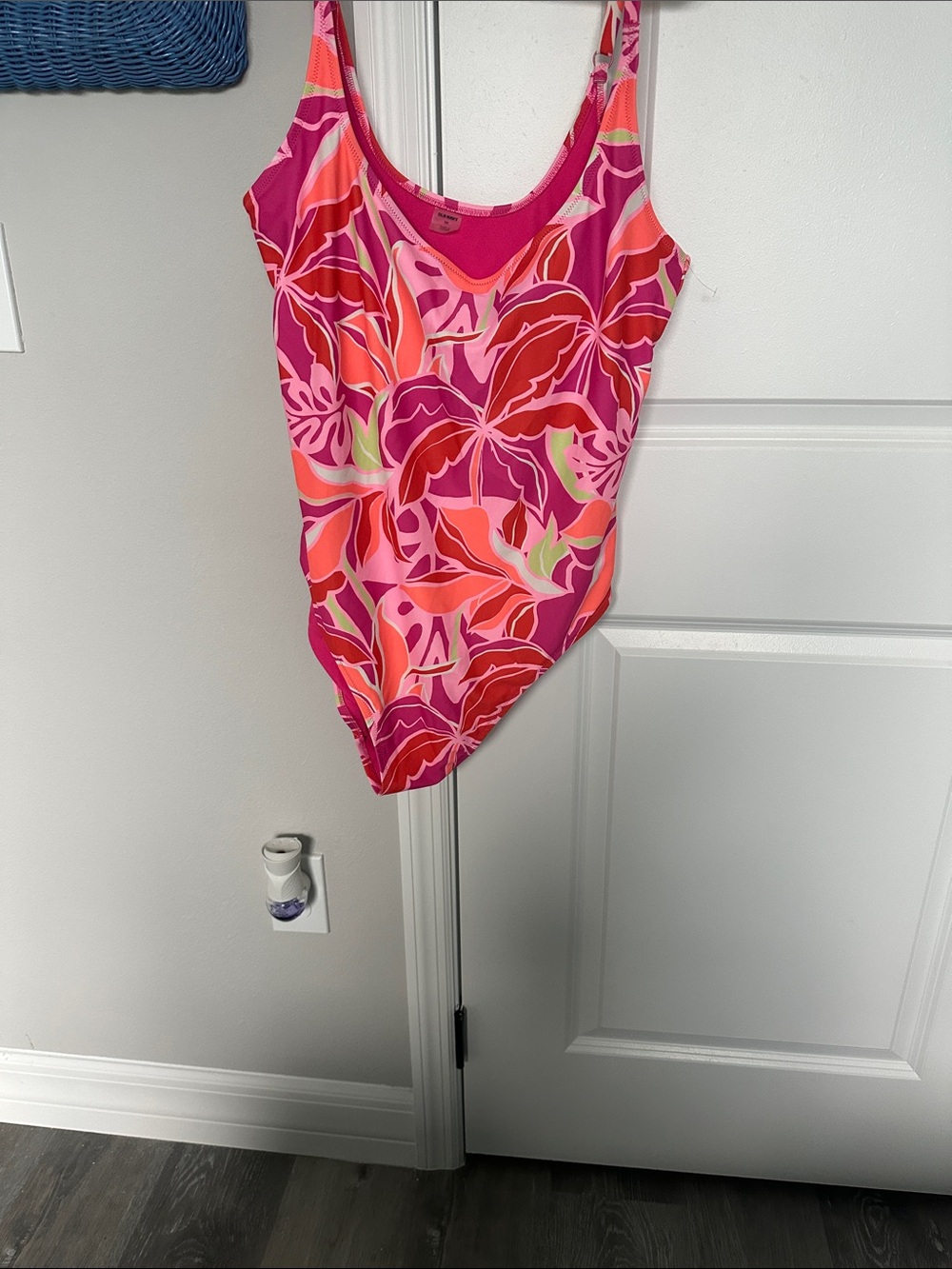 Old Navy Pink Fuchsia Floral One-Piece Swimsuit